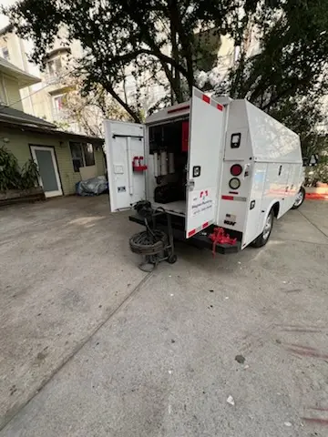 Magnet Plumbing service vehicle on-site for Slab Leak Repair in Seminole Heights